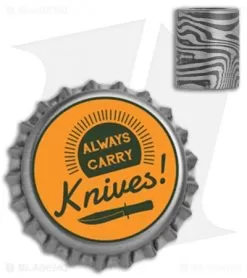 Chuck Gedraitis Custom Lanyard Bead - 304/316 Stainless Damascus -Knife Shop Chuck Gedraitis Custom Lanyard Bead Stainless Damascus BHQ 133968 jr bottlecap