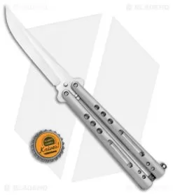 Chuck Gedraitis Knives Balisong #202 Titanium Butterfly Knife (4.25" Satin) 7 Chuck Gedraitis Knives Balisong #202 Titanium Butterfly Knife (4.25" Satin) -Knife Shop Chuck Gedraitis Knives Balisong 202 Ti Butterfly Satin BHQ 100745 jr bottlecap