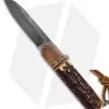 Chuck Gedraitis Switchblade Automatic Knife Brown Stag Horn (3.25" Dark)