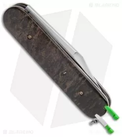 Chuck Gedraitis Swiss Army Switchblade Auto Knife Rag Micarta (3.25" Satin) 8 Chuck Gedraitis Swiss Army Switchblade Auto Knife Rag Micarta (3.25" Satin) -Knife Shop Chuck Gedraitis Swiss Army Switchblade Auto Rag Micarta Satin BHQ 147740 jr side open