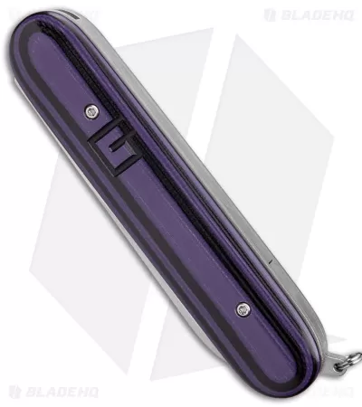 Chuck Gedraitis Switch Army Auto Knife Black / Purple G-10 (3.4" Satin) 2 Chuck Gedraitis Switch Army Auto Knife Black / Purple G-10 (3.4" Satin) - Image 2