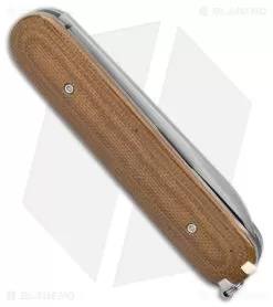 Chuck Gedraitis Switch Army Automatic Knife Green Canvas Micarta (3.4" Satin) -Knife Shop Chuck Gedraitis Switch Army Switchblade Auto Green Canvas Micarta BHQ 176344 jr side