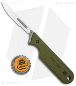Civilware IBK (Interchangeable Blade Knife) Fixed Blade OD Green G-10 (3" Satin) -Knife Shop Civilware IBK Fixed OD Green G 10 Satin BHQ 91925 jr bottlecap