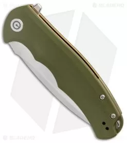 CIVIVI Praxis Flipper Liner Lock Knife OD Green G-10 (3.75" Satin) C803A -Knife Shop Civivi Praxis OD Green G10 satin BHQ 87970 er spine