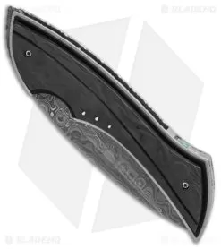 Corrie Schoeman B Ware Flipper Knife Marble Carbon Fiber (2.75" Damascus) -Knife Shop Corrie Schoeman B Ware Marble CF Damascus BHQ 86847 er spine