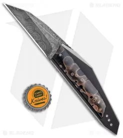 Corrie Schoeman Custom N Able Liner Lock Knife Resin Composite (3.25" Damascus) -Knife Shop Corrie Schoeman Custom N Able LL Resin Composite Damascus BHQ 26633 jr bottlecap