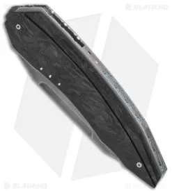 Corrie Schoeman D-Fuse Flipper Knife Marble CF Ruby/Citrine (3.25" Hamon) -Knife Shop Corrie Schoeman D Fuse Marble CF Ruby Citrine hamon BHQ 78464 er spine