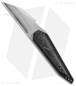 Corrie Schoeman Defuse Liner Lock Knife Marble Carbon Fiber (Damascus)