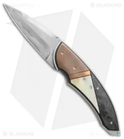 Corrie Schoeman Panerai Flipper Knife Giraffe Bone/Carbon Fiber (3" Hamon)