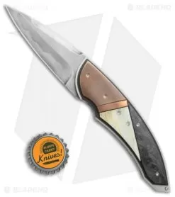 Corrie Schoeman Panerai Flipper Knife Giraffe Bone/Carbon Fiber (3" Hamon) -Knife Shop Corrie Schoeman Panerai giraffe bone cf hamon BHQ 72037 er size