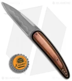 Corrie Schoeman Raindrop Liner Lock Knife Copper Beryllium (3" Hamon) -Knife Shop Corrie Schoeman Raindrop Black Lip Pearl Damascus BHQ 9504 er bottlecap
