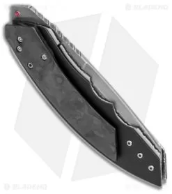 Corrie Schoeman Snout Liner Lock Knife Fat Carbon Fiber (2.5" Hamon) 7 Corrie Schoeman Snout Liner Lock Knife Fat Carbon Fiber (2.5" Hamon) -Knife Shop Corrie Schoeman Snout LL Fat CF Blue Hamon BHQ 114057 jr side