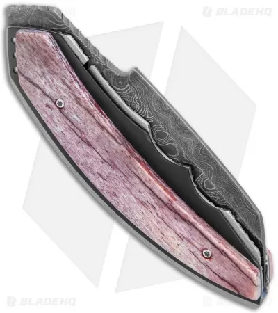 Corrie Schoeman Snout Liner Lock Knife Red Bone/G-10 (2.5" Damascus) 4 Corrie Schoeman Snout Liner Lock Knife Red Bone/G-10 (2.5" Damascus) - Image 4