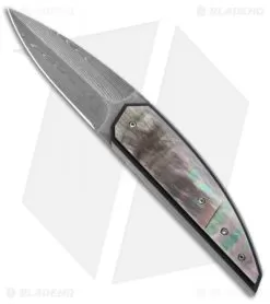 Corrie Schoeman DLete Front Flipper Knife Mother Of Pearl (2.375" Damascus)