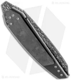 Corrie Schoeman Strike Liner Lock Knife Abalone/Carbon Fiber (3" Damascus) 6 Corrie Schoeman Strike Liner Lock Knife Abalone/Carbon Fiber (3" Damascus) -Knife Shop Corrie Schoeman Strike LL Knife Marble Abalone G 10 Damascus BHQ 124144 jr side