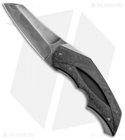 Corrie Schoeman X-Ecute Flipper Knife Marble Carbon Fiber (3" Damascus)