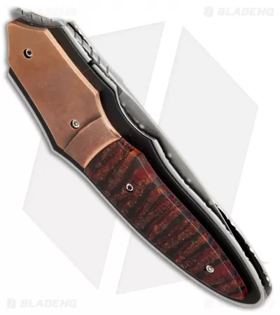 Corrie Schoeman X-Plain Flipper Knife Red Stabilized Pod (2.75" Hamon) 3 Corrie Schoeman X-Plain Flipper Knife Red Stabilized Pod (2.75" Hamon) - Image 3