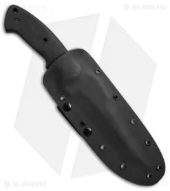 Crawford Custom Kasper Tanto Fighter Fixed Blade Knife Black Micarta (6" Black) -Knife Shop Crawford Kasper Figher 6in Black BHQ 49368 jr sheath