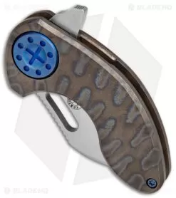 Curtiss Custom Custom Nano Flipper Knife Heat Ano Ti W/ Blue Hardware (2" SW) -Knife Shop Curtiss Knives Custom Nano Heat Ano Ti Blue Hardware SW BHQ 82242 er spine