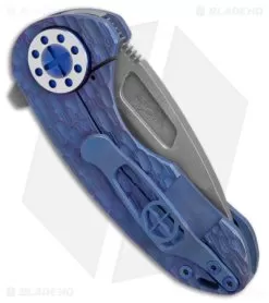 Curtiss Custom Knives F3 Compact Frame Lock Knife FJ Milled Ti/Blue (2.5" SW ) -Knife Shop Curtiss Knives F3 Compact FL FJ Milled Ti Blue SW BHQ 178871 jr side