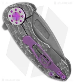 Curtiss Custom Knives F3 Compact Frame Lock Knife FJ Milled Ti/Pink (2.5" SW ) -Knife Shop Curtiss Knives F3 Compact FL FJ Milled Ti Pink SW BHQ 178856 jr side