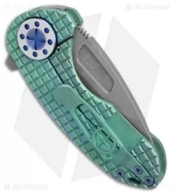 Curtiss Custom F3 Compact Frame Lock Knife Frag Milled Ti/Green (2.5" SW) -Knife Shop Curtiss Knives F3 Compact FL Frag Milled Ti Green SW BHQ 178870 jr side