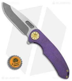 Curtiss Custom Knives F3 Large Frame Lock Knife SF Ti/Purple (3.87" Two Tone) -Knife Shop Curtiss Knives F3 FLK SF TI Purple 3in Two Tone BHQ 178951 td size
