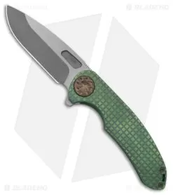 Curtiss Custom Knives F3 Large Frame Lock Knife SF Ti/Green (3.87" Two Tone)