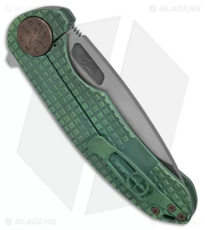 Curtiss Custom Knives F3 Large Frame Lock Knife SF Ti/Green (3.87" Two Tone) 3 Curtiss Custom Knives F3 Large Frame Lock Knife SF Ti/Green (3.87" Two Tone) - Image 3