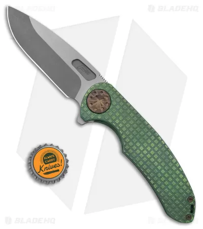 Curtiss Custom Knives F3 Large Frame Lock Knife SF Ti/Green (3.87" Two Tone) 4 Curtiss Custom Knives F3 Large Frame Lock Knife SF Ti/Green (3.87" Two Tone) - Image 4