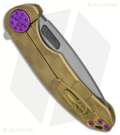 Curtiss Custom Knives F3 Large Frame Lock Knife SPF Ti/Yellow (3.8" Two Tone) 3 Curtiss Custom Knives F3 Large Frame Lock Knife SPF Ti/Yellow (3.8" Two Tone) - Image 3