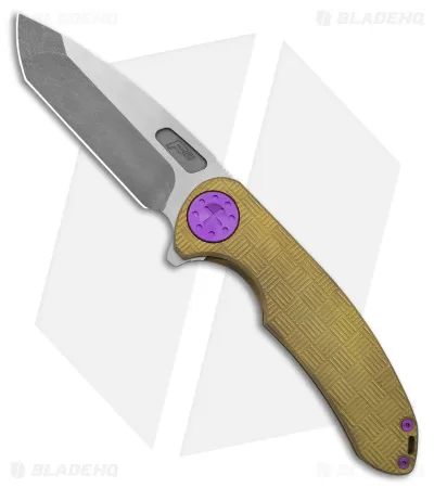Curtiss Custom Knives F3 Large Frame Lock Knife SPF Ti/Yellow (3.8" Two Tone) 1 Curtiss Custom Knives F3 Large Frame Lock Knife SPF Ti/Yellow (3.8" Two Tone)
