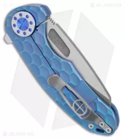 Curtiss Custom F3 Med Frame Lock Knife Blue Ti/Blue (3.25"Two Tone Magnacut) -Knife Shop Curtiss Knives F3 Medium FL WF Ti Blue Blue TT BHQ 178920 jr side