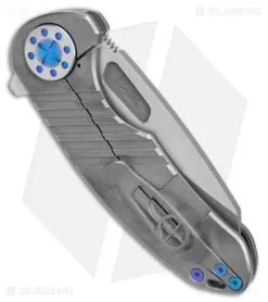 Curtiss Custom F3 Medium Frame Lock Knife Gray Ti/Blue (3.25" 2-Tone Magnacut) 6 Curtiss Custom F3 Medium Frame Lock Knife Gray Ti/Blue (3.25" 2-Tone Magnacut) -Knife Shop Curtiss Knives F3 Medium FL WF Ti Blue TT BHQ 178919 jr side