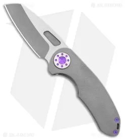 Curtiss Custom F3 Medium Frame Lock Knife Gray Ti/Purple (3" 2-Tone Magnacut)