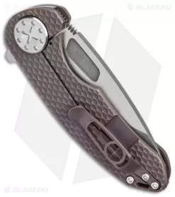 Curtiss Custom F3 Med Slim Frame Lock Knife Brown Titanium (3.15" TT MagnaCut) -Knife Shop Curtiss Knives F3 Medium Slim Brown SPM Milled Ti SW BHQ 172896 jr side