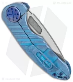 Curtiss Custom F3 Med Slim Frame Lock Knife Blue SW Titanium (3.15 TT MagnaCut) 6 Curtiss Custom F3 Med Slim Frame Lock Knife Blue SW Titanium (3.15 TT MagnaCut) -Knife Shop Curtiss Knives F3 Medium Slim FL Blue SM Milled Ti SW BHQ 172874 jr side