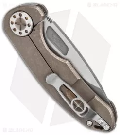 Curtiss Custom Knives F3 Med Slim Frame Lock Knife Bronze SW Titanium (3.15" TT) -Knife Shop Curtiss Knives F3 Medium Slim FL Bronze Ti SW BHQ 172899 jr side