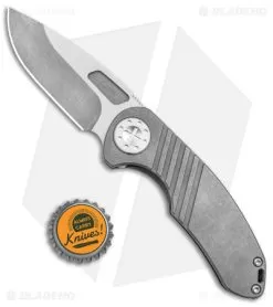 Curtiss Custom F3 Med Slim Frame Lock Knife Gray SW Titanium (3.15" TT MagnaCut) -Knife Shop Curtiss Knives F3 Medium Slim FL Gray SM Milled Ti SW BHQ 172873 jr bottlecap