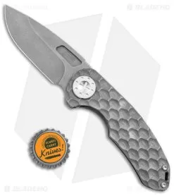 Curtiss Custom F3 Med Slim Frame Lock Knife Gray Titanium (3.15" SW MagnaCut) -Knife Shop Curtiss Knives F3 Medium Slim FL PM Milled Ti BB SW BHQ 172900 jr bottlecap