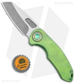 Curtiss Custom Knives F3 Medium Slim Frame Lock Knife Green SW Titanium (3" TT) -Knife Shop Curtiss Knives F3 Medium Slim FL Wharncliffe Ti Green SW BHQ 172847 jr bottlecap