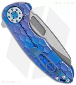 Curtiss Custom F3 Medium Slim Frame Lock Knife Blue Titanium (3.15" TT MagnaCut) 6 Curtiss Custom F3 Medium Slim Frame Lock Knife Blue Titanium (3.15" TT MagnaCut) -Knife Shop Curtiss Knives F3 Medium Slim Wharncliffe Knife PM Milled Blue Ti SW BHQ 172848 jr side