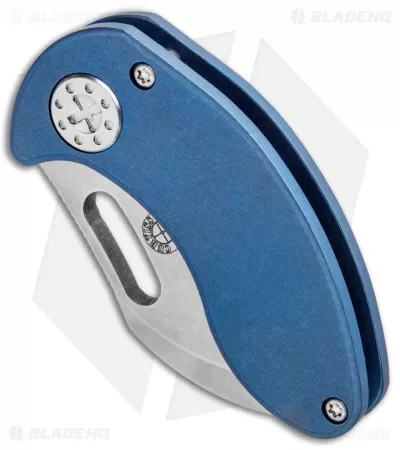 Curtiss Custom Knives Nano Frame Lock Folder Knife Blue Titanium (1.875" SW) 2 Curtiss Custom Knives Nano Frame Lock Folder Knife Blue Titanium (1.875" SW) - Image 2