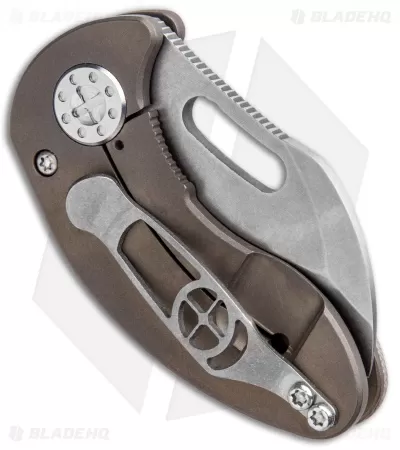 Curtiss Custom Nano Frame Lock Folder Knife Bronze Ti W/ Brown G-10 (1.875" SW) 3 Curtiss Custom Nano Frame Lock Folder Knife Bronze Ti W/ Brown G-10 (1.875" SW) - Image 3