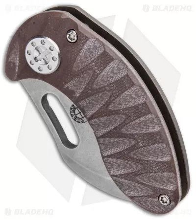 Curtiss Custom Nano Frame Lock Folder Knife Bronze Ti W/ Brown G-10 (1.875" SW) 2 Curtiss Custom Nano Frame Lock Folder Knife Bronze Ti W/ Brown G-10 (1.875" SW) - Image 2