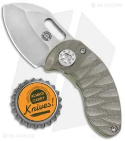 Curtiss Custom Nano Green Frame Lock Folder Knife Ti W/ OD Green G-10 (1.88" SW) -Knife Shop Curtiss Knives Nano FL Folder Green Ti OD Green G 10 SW BHQ 93076 jr bottlecap