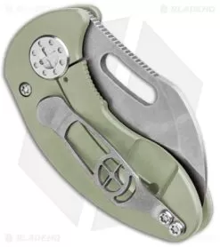 Curtiss Custom Nano Green Frame Lock Folder Knife Ti W/ OD Green G-10 (1.88" SW) -Knife Shop Curtiss Knives Nano FL Folder Green Ti OD Green G 10 SW BHQ 93076 jr side