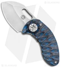 Curtiss Custom Nano Frame Lock Folder Knife Titanium Black/Blue G-10 (1.875" SW)