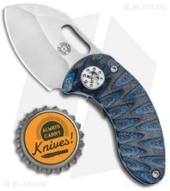 Curtiss Custom Nano Frame Lock Folder Knife Titanium Black/Blue G-10 (1.875" SW) -Knife Shop Curtiss Knives Nano FL Folder Ti Black Blue G 10 SW BHQ 93077 jr bottlecap