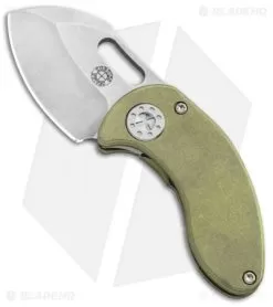 Curtiss Custom Knives Nano Frame Lock Folder Knife Green Titanium (1.875" SW)
